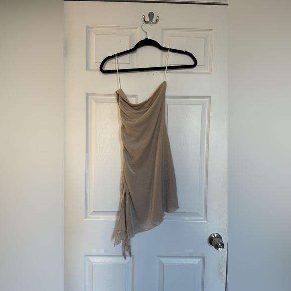 Princess Polly Champagne Sparkly Strapless Mini Dress - Picture 5 of 7